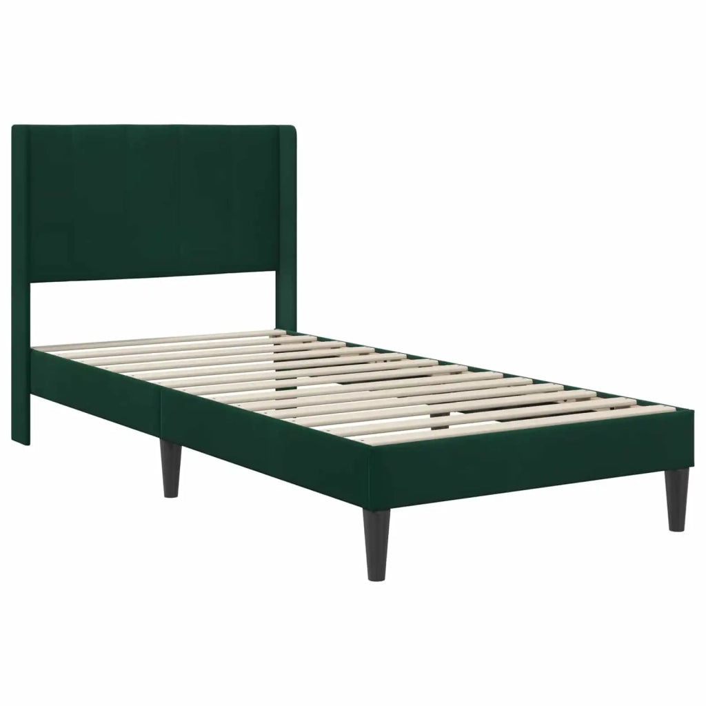 Struttura letto con materasso Verde Scuro 90 x 190 cm Velluto 3414833