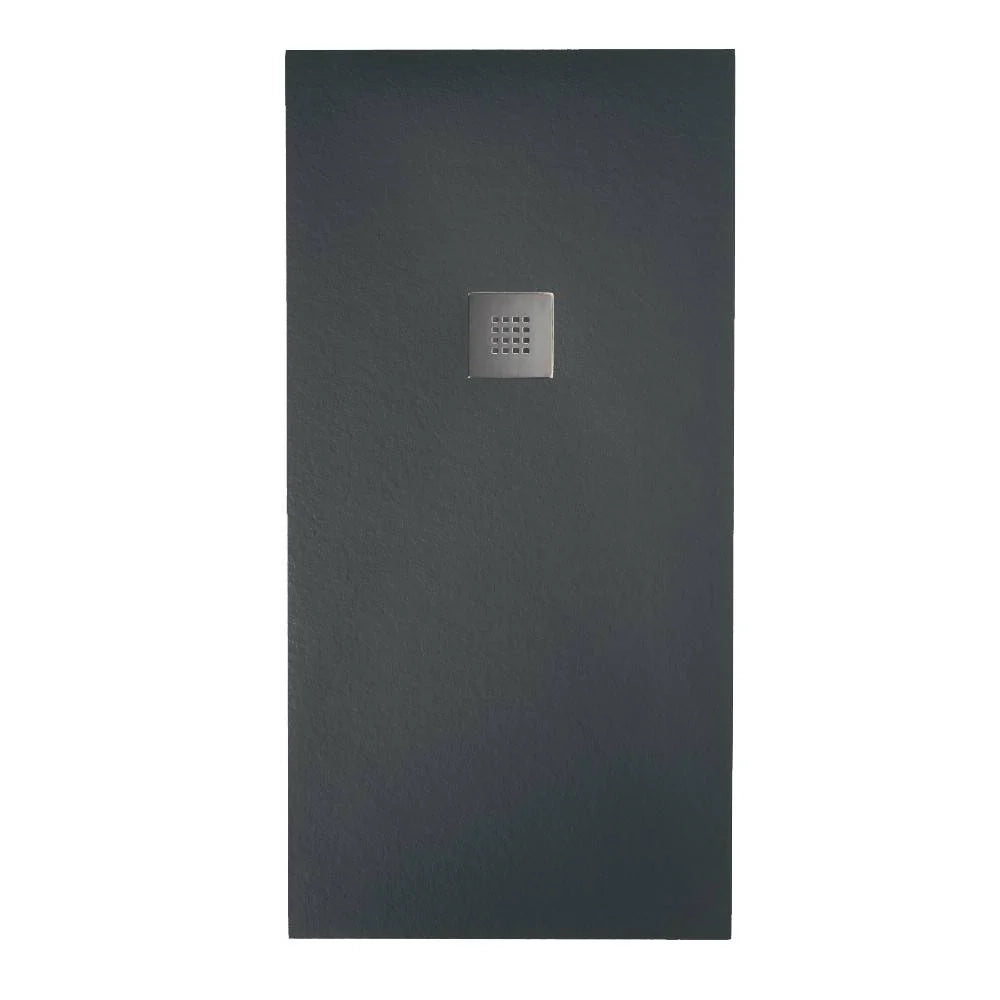 Piatto doccia effetto pietra 80x120 Antracite marmoresina pieno Piletta inclusa