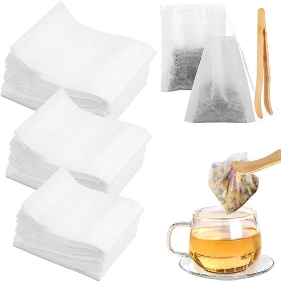 Zaketti per Tè - Filtro per Tè in Carta - Bambù per Tè - Filtro per Tè per Tè in Sacchetti - Contenitore per Tè - Filtro per Tè per Tè in Sacchetti - Filtro per Tè per Tè Perfetto - 500 Pezzi
