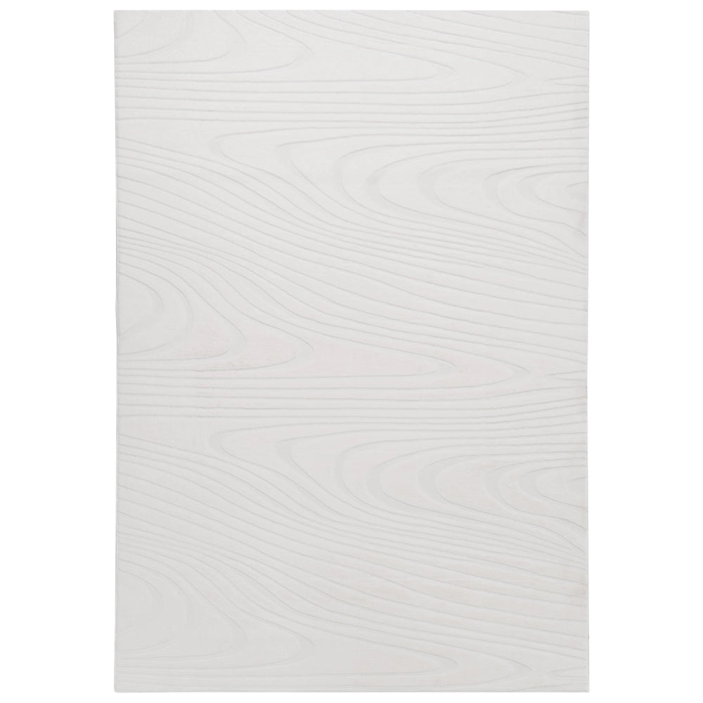Tappeto da corridoio in pelliccia sintetica di coniglio bianco sporco in poliestere, 260 x 230 cm, morbido, a pelo lungo, motivo geometrico