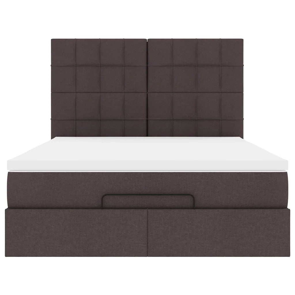 Struttura Letto Pouf con Materasso 140x190 cm in Tessuto
