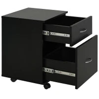 Cassettiera a Rotelle da Ufficio Salvaspazio in Legno, 41x39x58cm, Nero