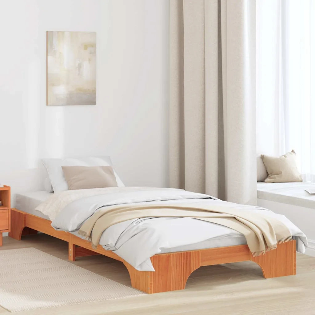 Struttura del letto Marrone cerato 100 x 200 cm Pino massello 872877
