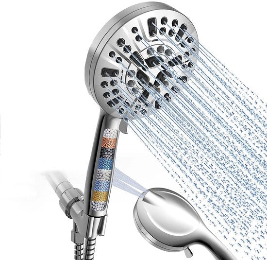 Douchekop con filtro ad alta pressione – doccia a getto forte – doccia a mano risparmiacqua – acciaio inox
