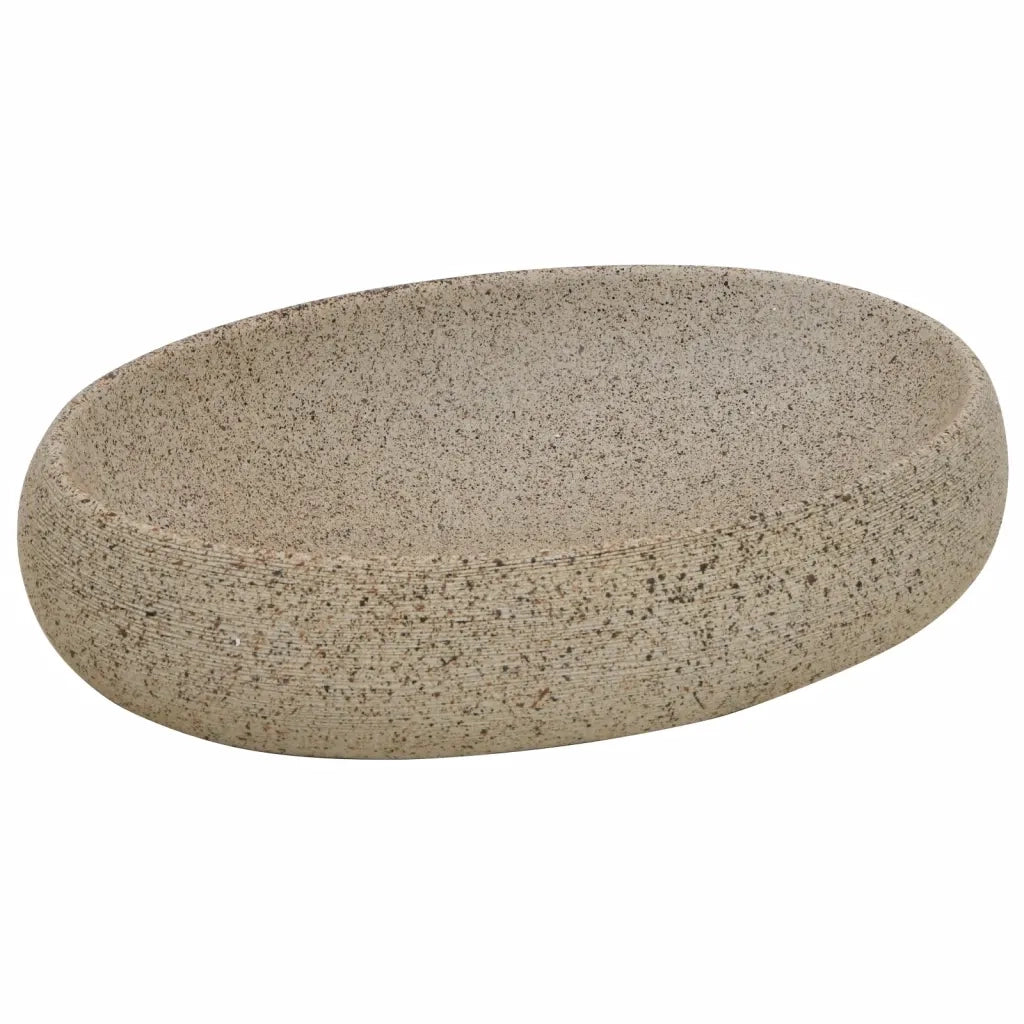 Lavabo da Appoggio-Lavandino-Lavello Sabbia Ovale 59x40x15 cm Ceramica