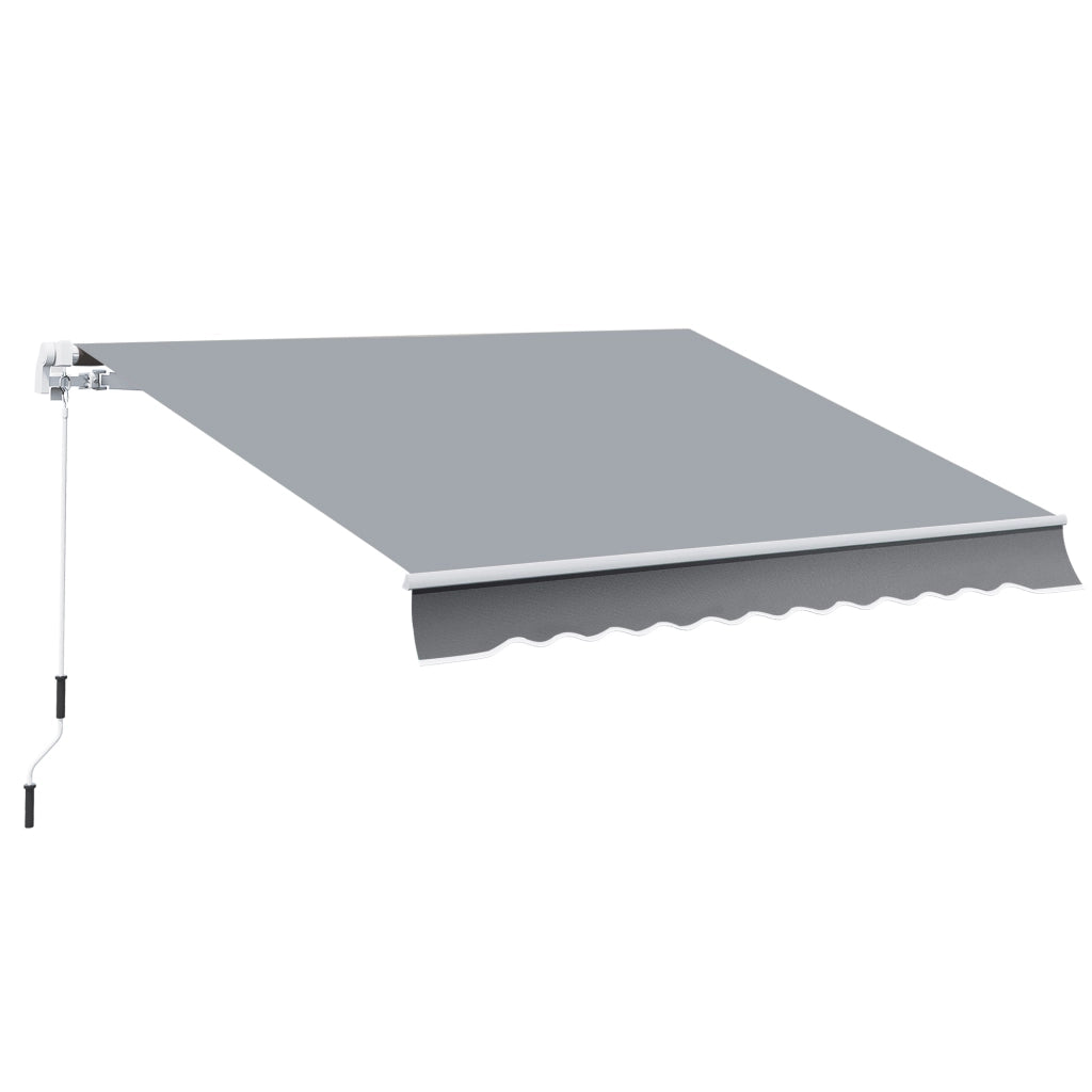 Tenda da sole manuale retrattile per balcone ¨C zephmum ¨C grigio, alluminio, 400x250 cm