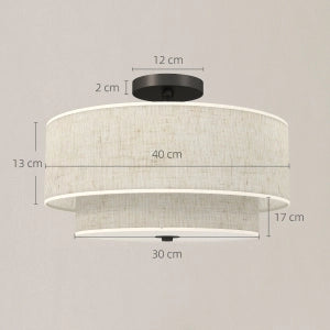 Lampada da soffitto moderna in metallo, colore crema bianco, Ø40 x 26 cm
