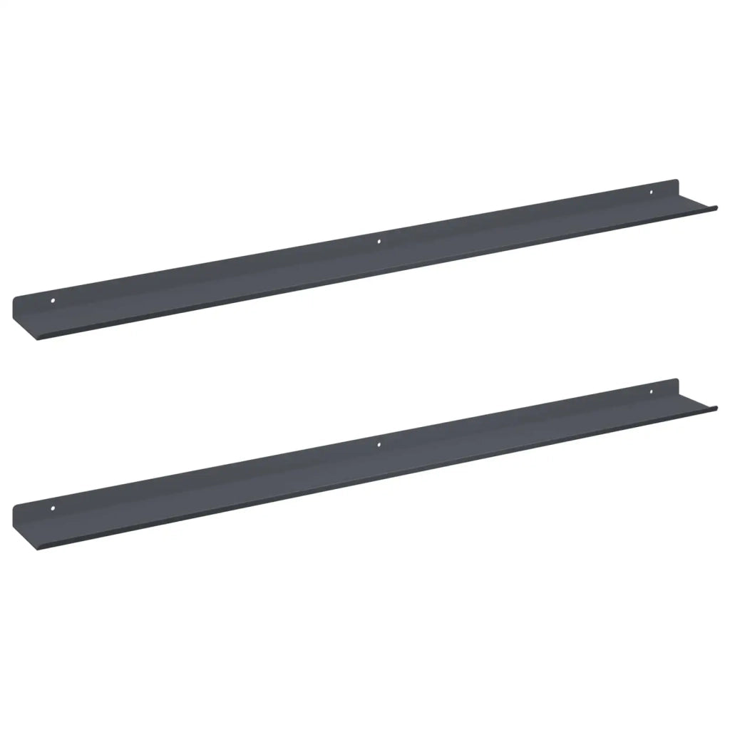 Mensola sospesa 2 pcs Antracite 100 x 9 x 2,5 cm Acciaio 8003988