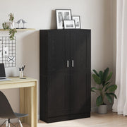 2 Armadi per Libri Rovere Nero 165x30,5x150 cm in Legno Ingegnerizzato