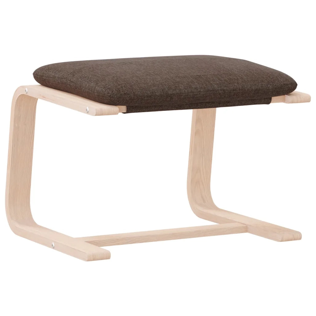 Poggiapiedi Marrone Scuro 51x41x40 cm in Tessuto 351067