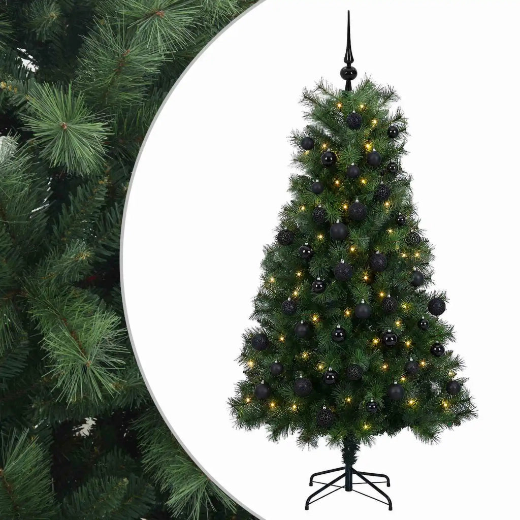 Albero di Natale artificiale con rami snodati e palline 210 cm 3466492