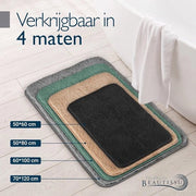 Matrice Antislip 100x60 cm - Tapijt con Aspetto Shaggy per Vapore Acqua - Mat Matrice per Doccia Vasca e WC - Colore Antracite