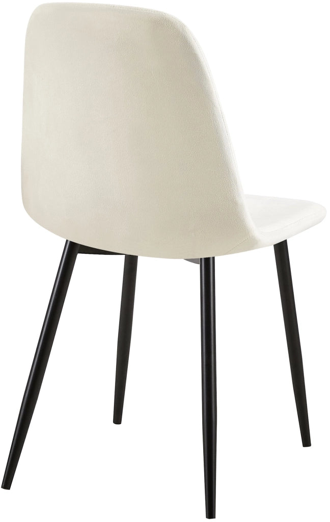 Sedia Giverny con cuciture decorative Velluto,bianco crema