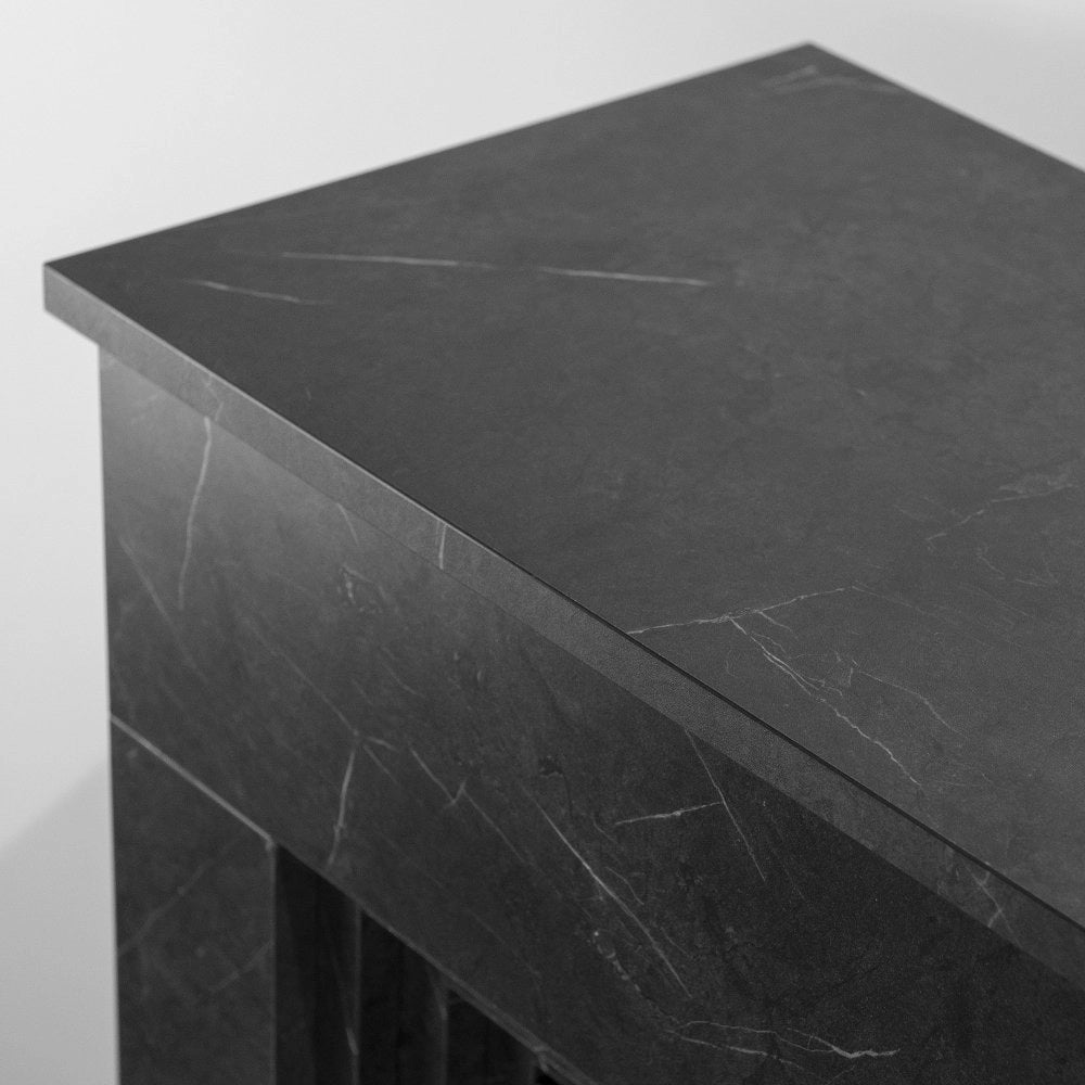 Caminetto Limbiate, Camino Elettrico Superficie Riscaldabile 30 m2, 96x35x96h cm Nero