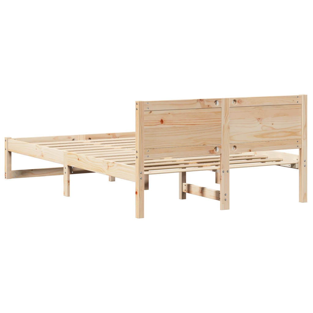Letto Naturale Legno massello di pino 140 x 190 cm Letto