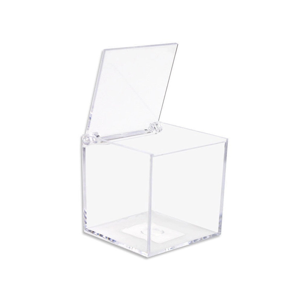 Trade Shop - 12 Scatoline Scatole Cubo Plexiglass 6x4cm Trasparente Porta Confetti Bomboniera -