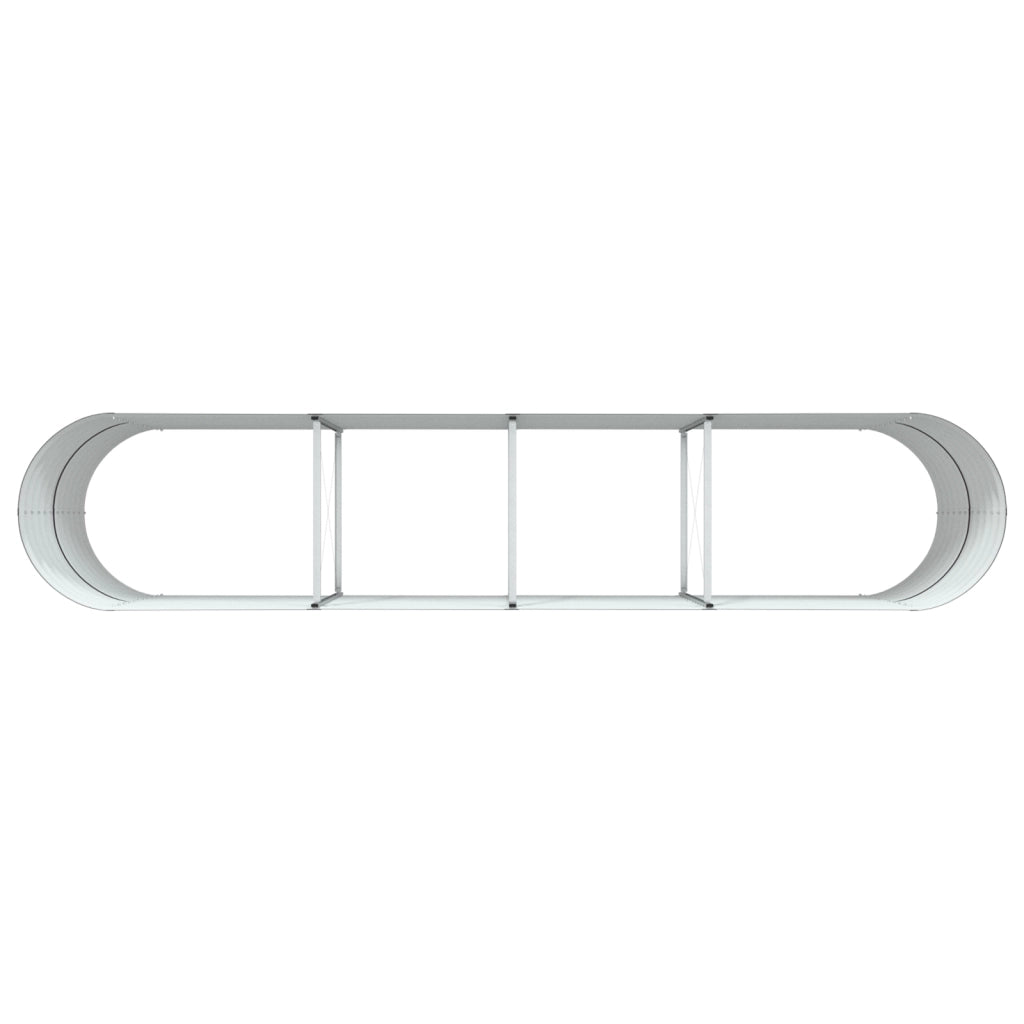 Letto da Giardino Rialzato Marrone 400x80x81 cm Acciaio Zincato