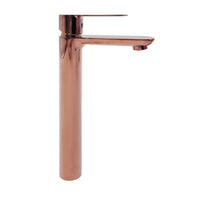 Miscelatore rubinetto oceania per lavabo con bocca alta in ottone oro rosa *** confezione 1