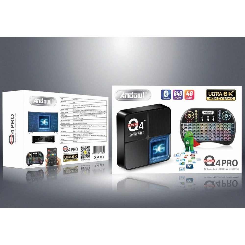Trade Shop - Tv Box Hdmi Bluetooth 4gb Ram 64gb Rom 6k Ultra Hd Trasforma Tv Android Tv Q4pro -