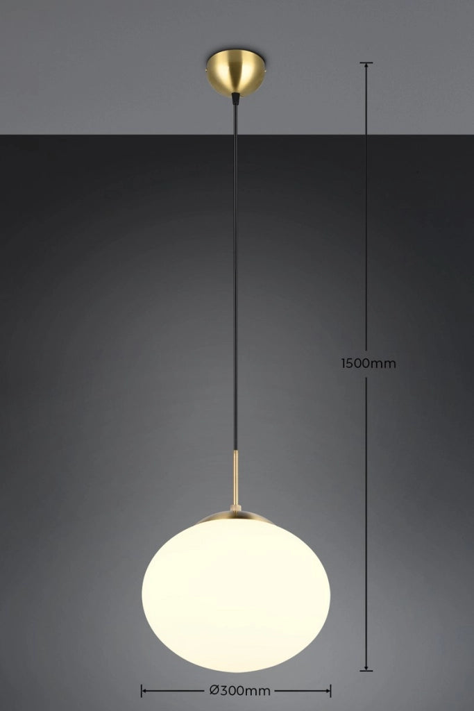Lampada a sospensione Fomento Trio ottone sfera vetro Ø30