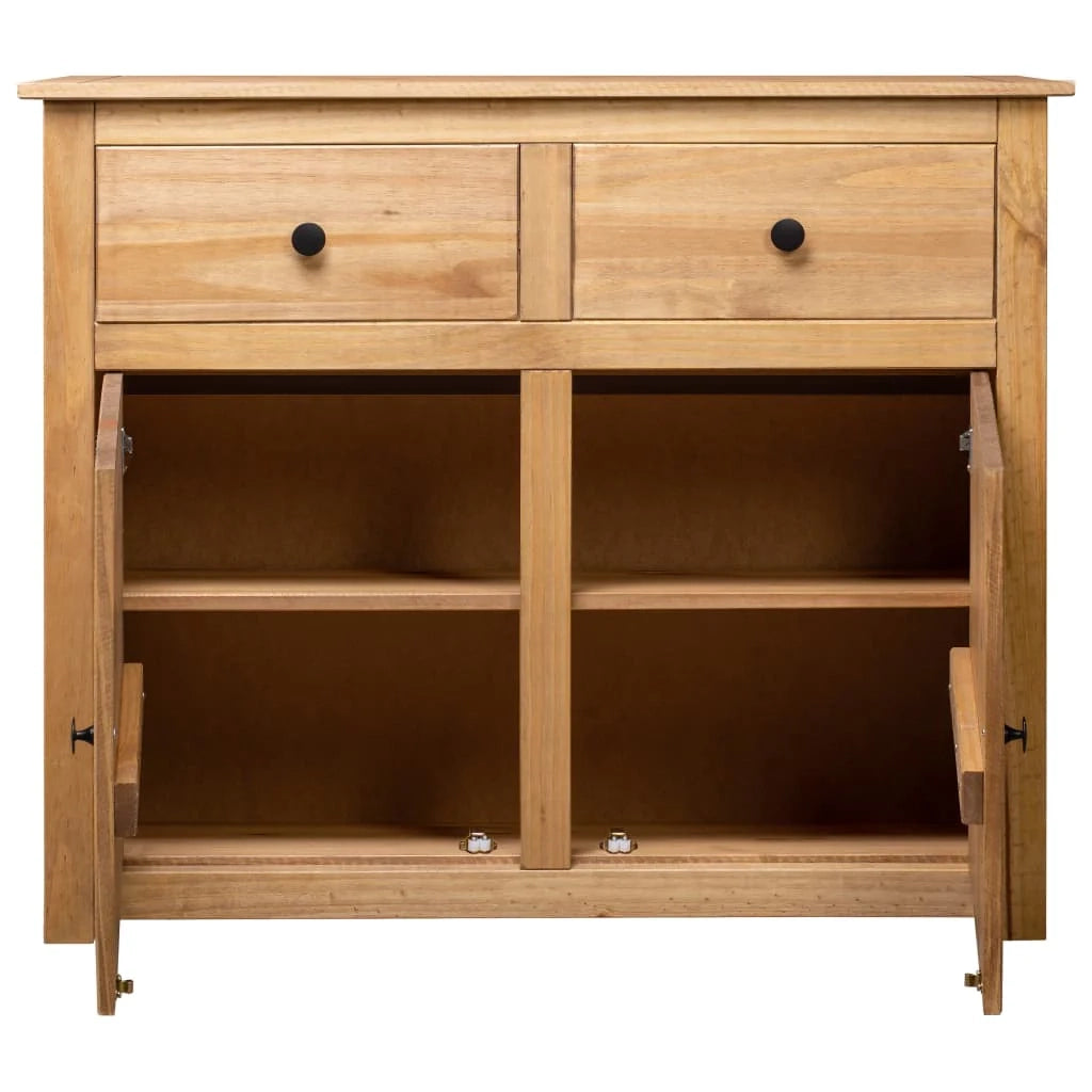 Buffet credenza cassettiera armadio mobile contenitore organizer per cucina soggiorno salotto 93 x 40 x 80 cm Pino massiccio assortimento marrone Panama 02_0029669