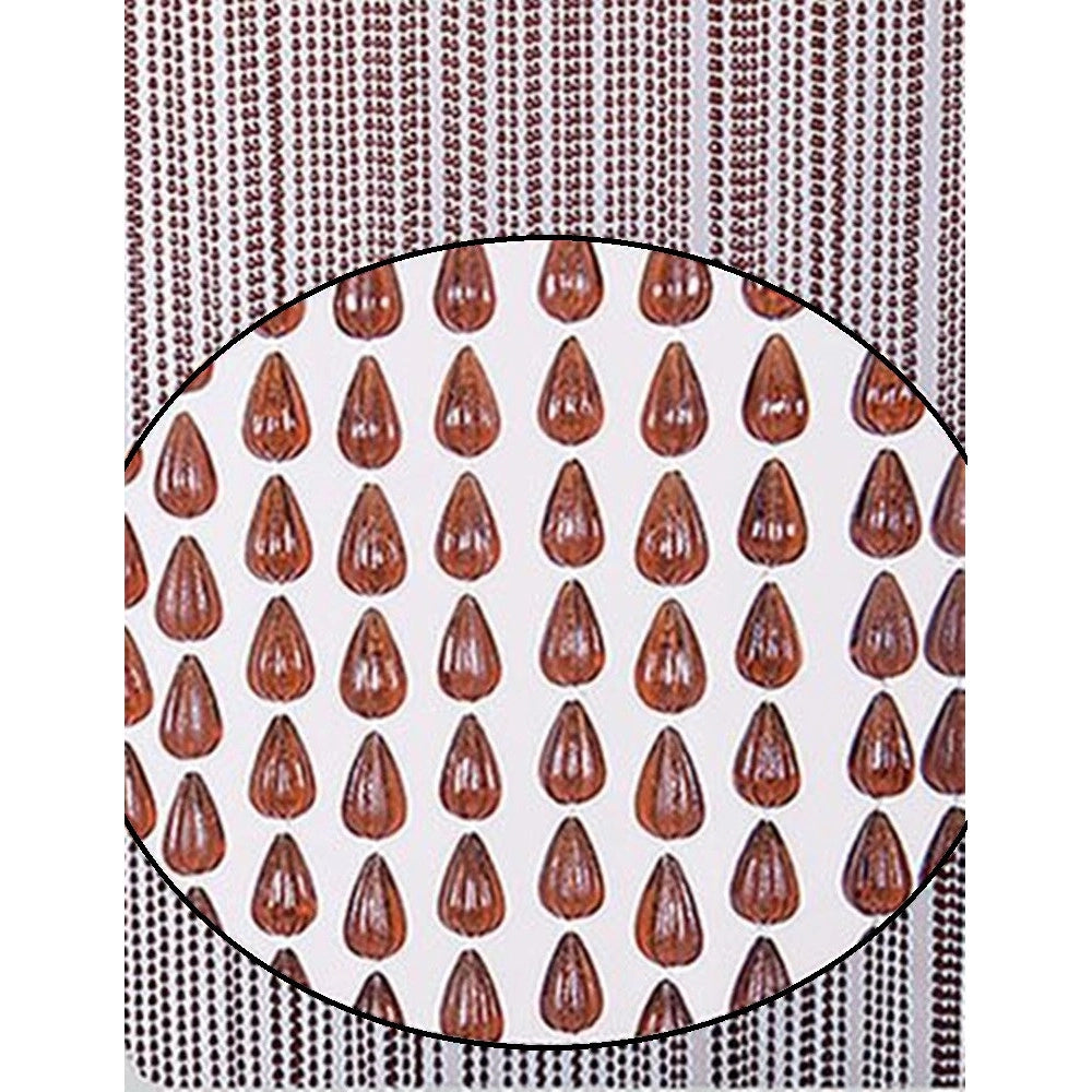 Trade Shop - Tenda Moschiera Antimosche Con Perline Grandi Marrone In Pvc 120x230cm Tpl74 017400 -