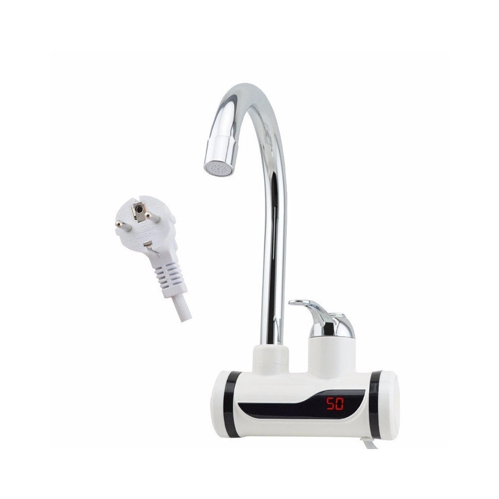 Trade Shop - Rubinetto Miscelatore Elettrico Caldaia Acqua Calda Con Spina Cucina Bagno 3000w -