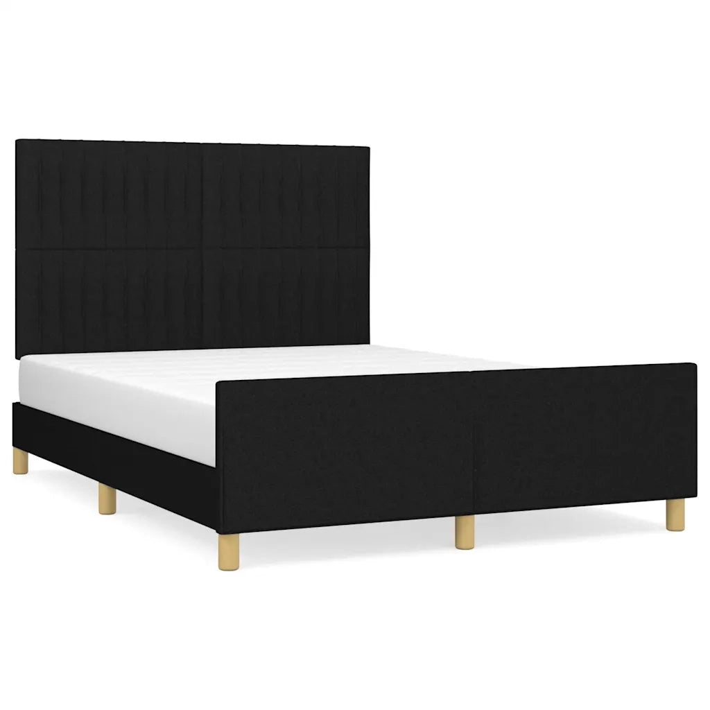 Giroletto senza Materasso-Struttura Letto Nero 140x200 cm in Tessuto 627458