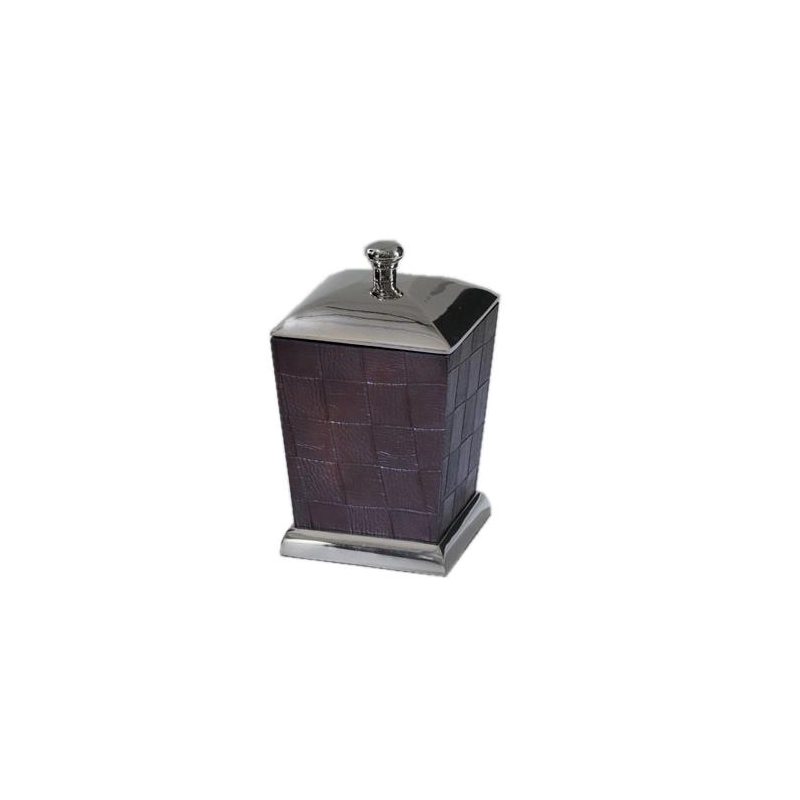 Scatola alux media rett cm20x12h12 ecopelle e alluminio