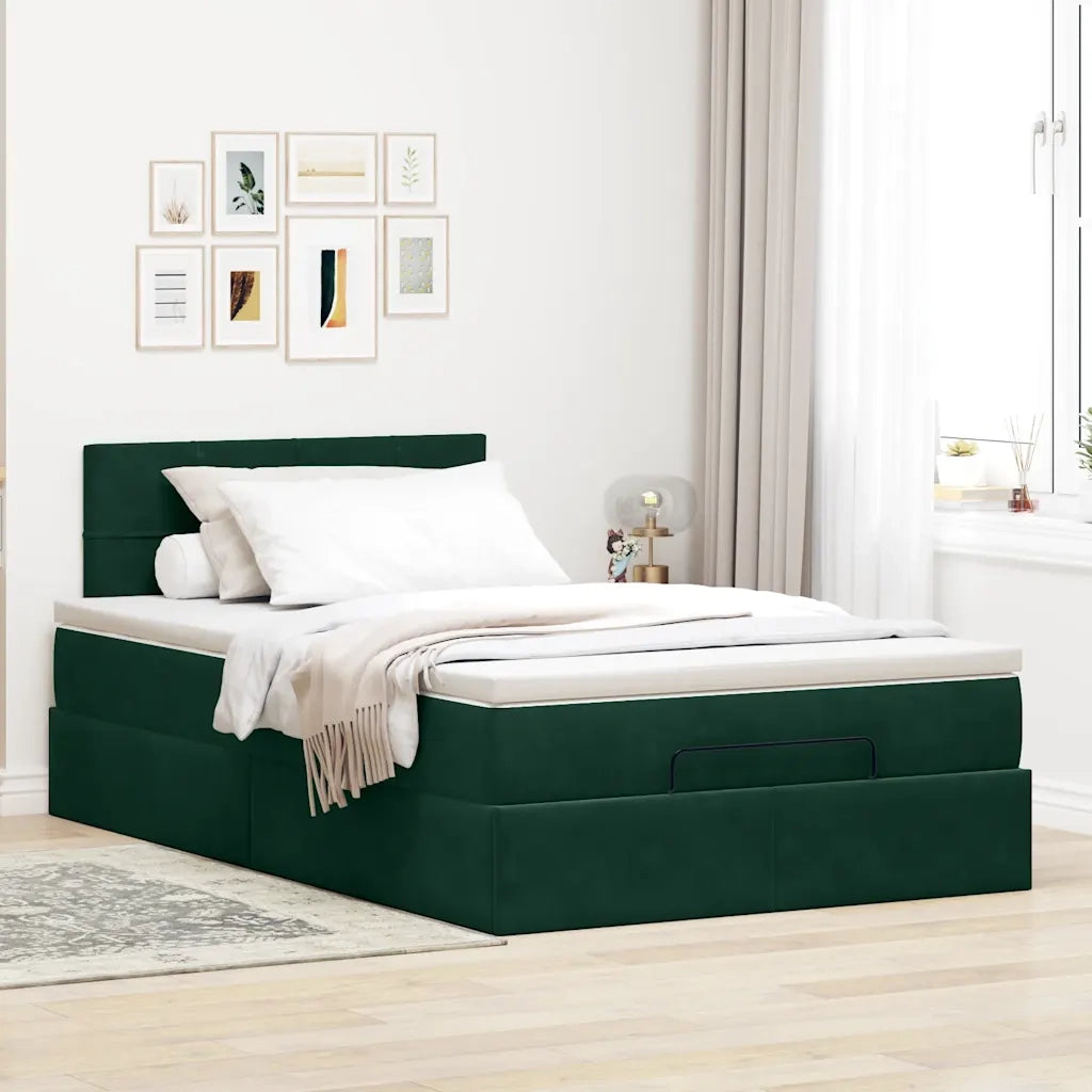 Struttura Letto Pouf con Materasso 120x200 cm Velluto