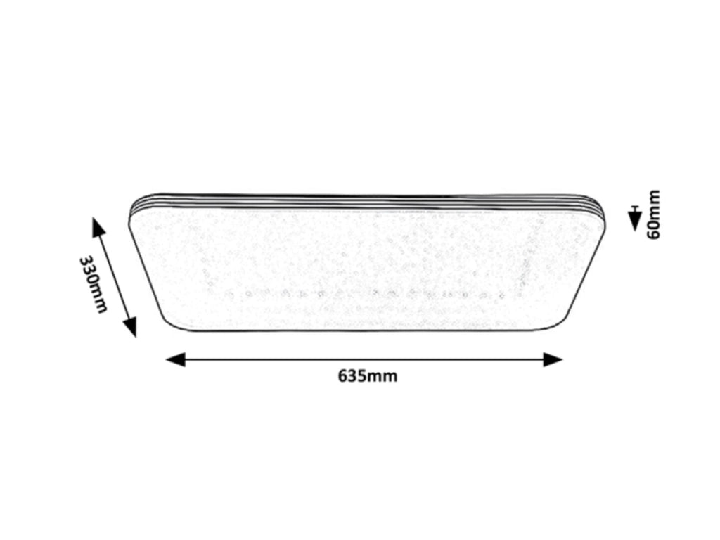 Plafoniera LED rettangolare 63,5x33cm 36W cromo Rabalux Oscar