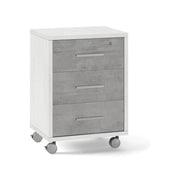 Mobile 3 Cassetti Su Ruote Ossido Bianco cm 51x41x71h - Sarmog