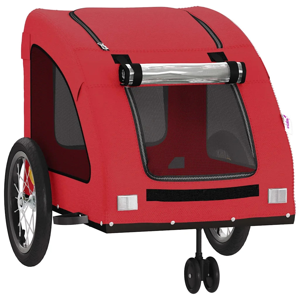Rimorchio da Bici per Animali Rosso Oxford e Ferro CFW6036839