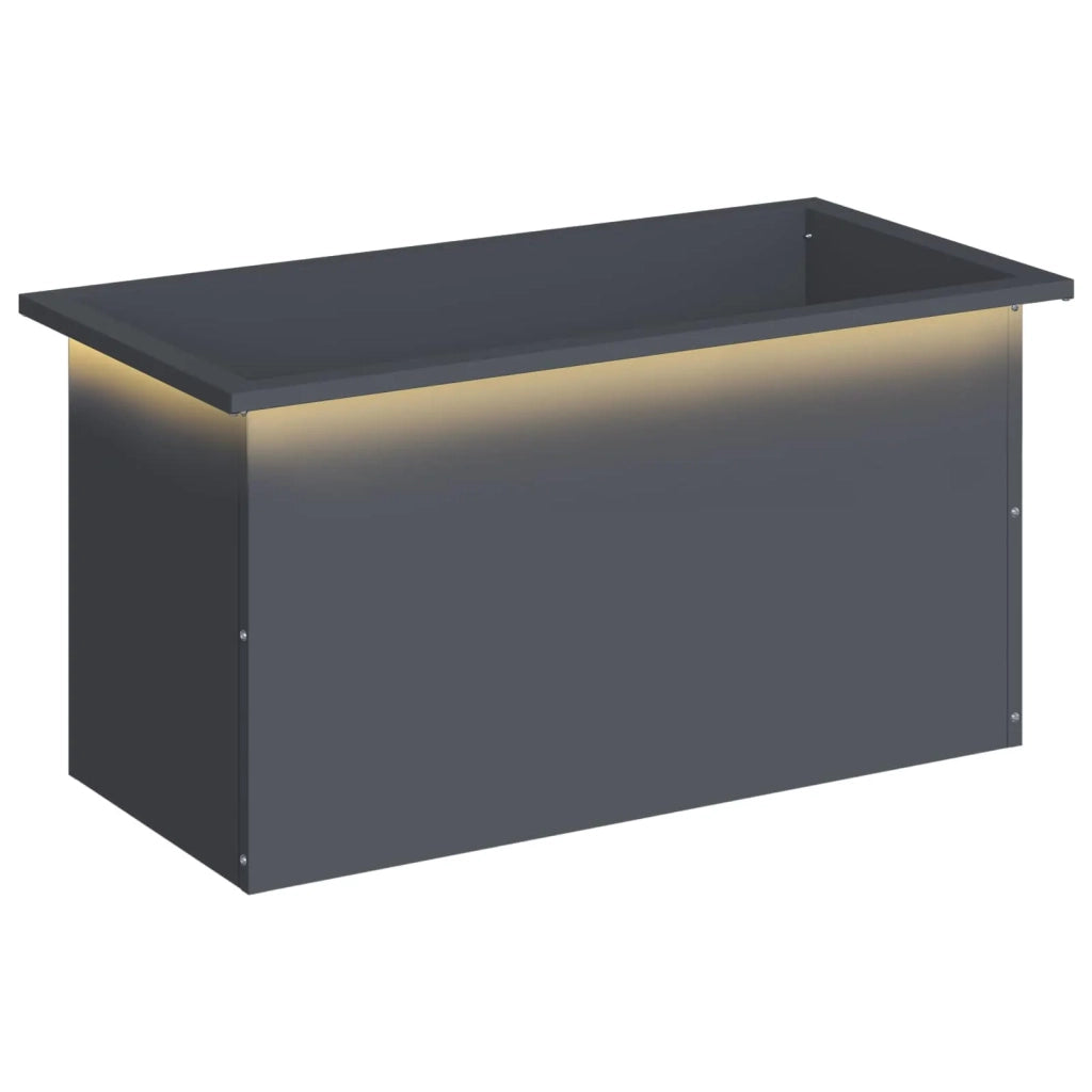 Fioriera da giardino con LED Antracite 40 x 80 x 40 cm Acciaio 8008158