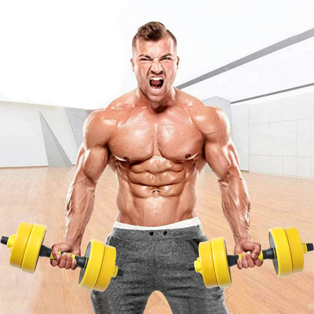 Set Manubri Bilanciere 10kg Pesi Fitness Allenamento Casa 2 Modalità Antiscivolo