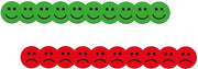 20 magneti colorati (diametro 2 cm): 10 facce sorridenti verdi e 10 facce tristi rosse – ideali per la comunicazione creativa a scuola, al lavoro e nella vita quotidiana