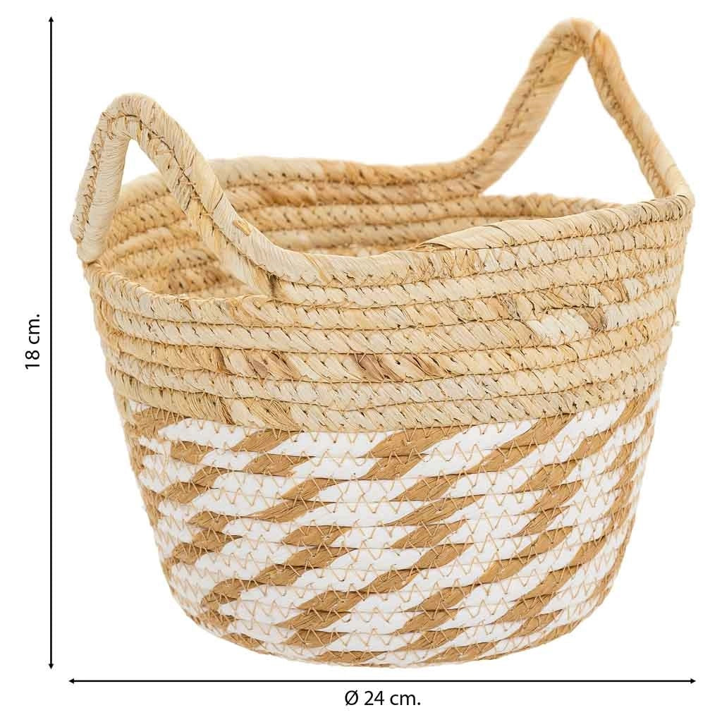 Cesto in fibra naturale marrone D24x18