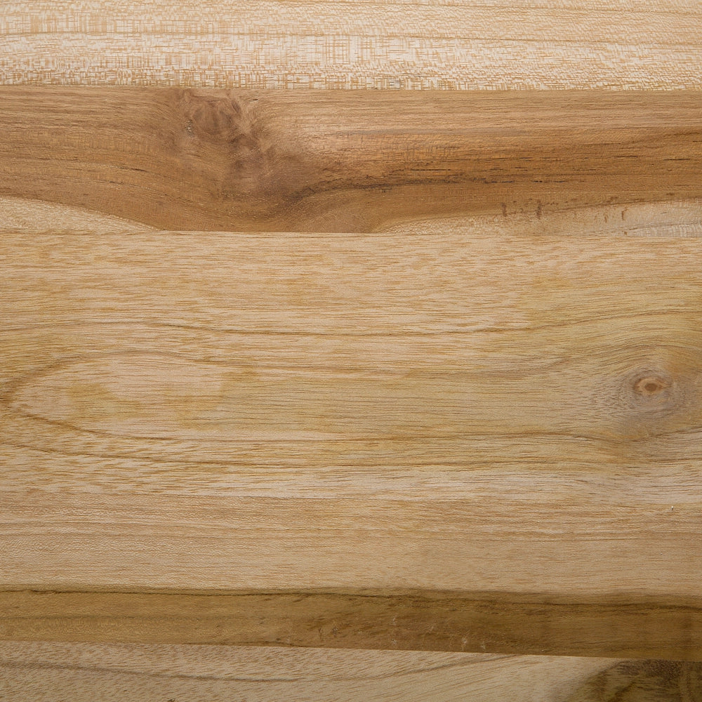 Tavolino da caffè in legno di teak chiaro con piano rettangolare con struttura in metallo Nero