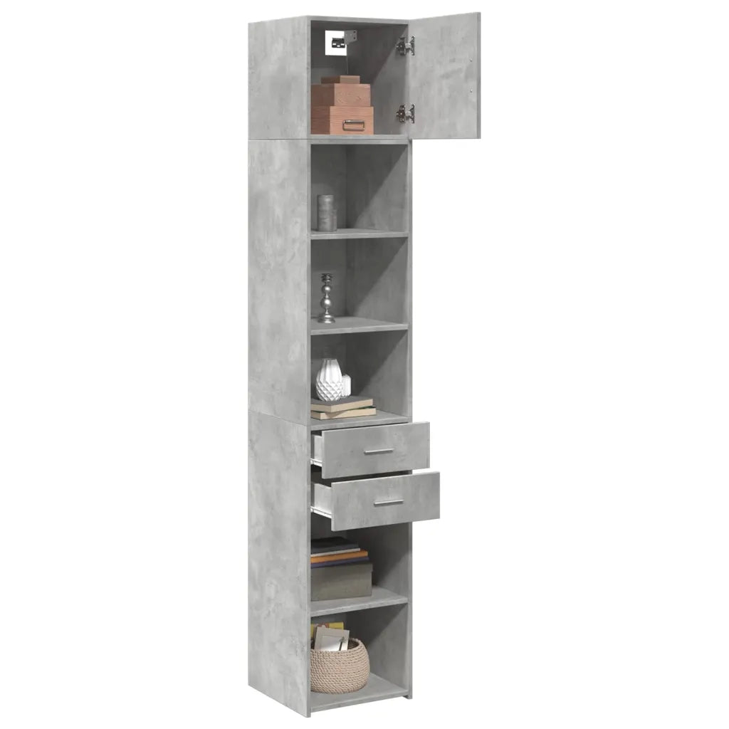 vidaXL Mobile Sottile Grigio Cemento 40x42,5x225 cm in Truciolato