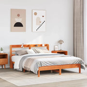 Letto senza Materasso-Struttura Letto Marrone Cera 150x200 cm in Legno di Pino 386169