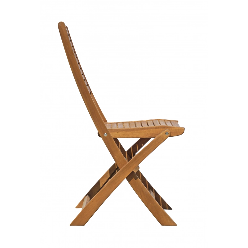 Set Di 2 Sedie Pietrasanta In Acacia Pieghevole Senza Braccioli Moia