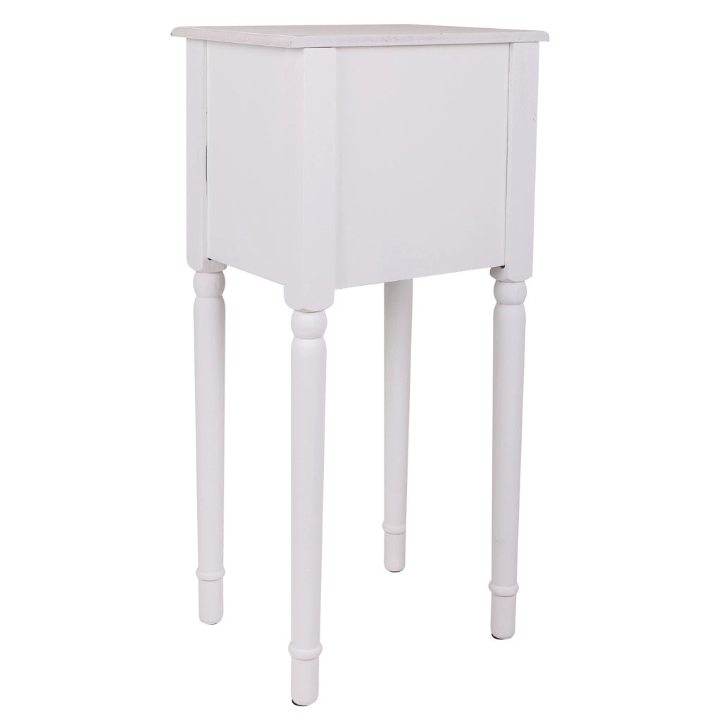 Tavolino porta telefono in legno bianco 33x26,5x72,5 h