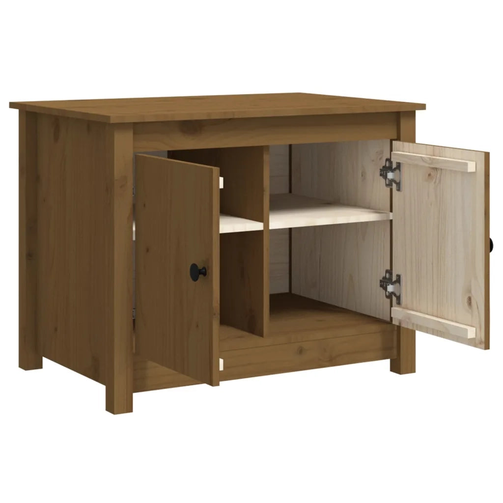 Tavolino da Salotto Miele 71x49x55 cm in Legno Massello di Pino