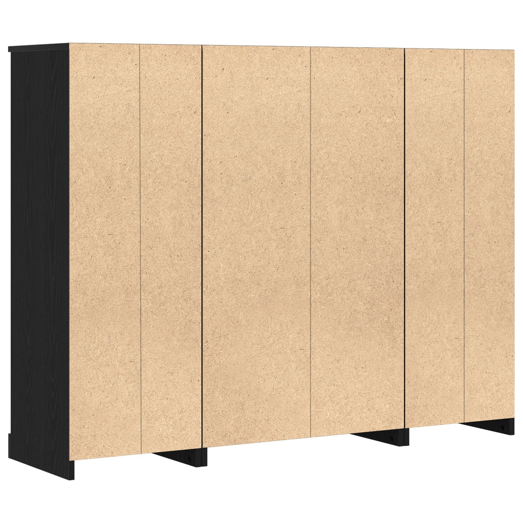 Highboard Nero Rovere 132x35,5x103,5 cm Legno ingegnerizzato