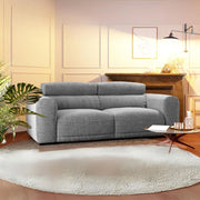 Divano 2 posti extra large tessuto grigio con seduta a slitta Leora 251x112.5x102H