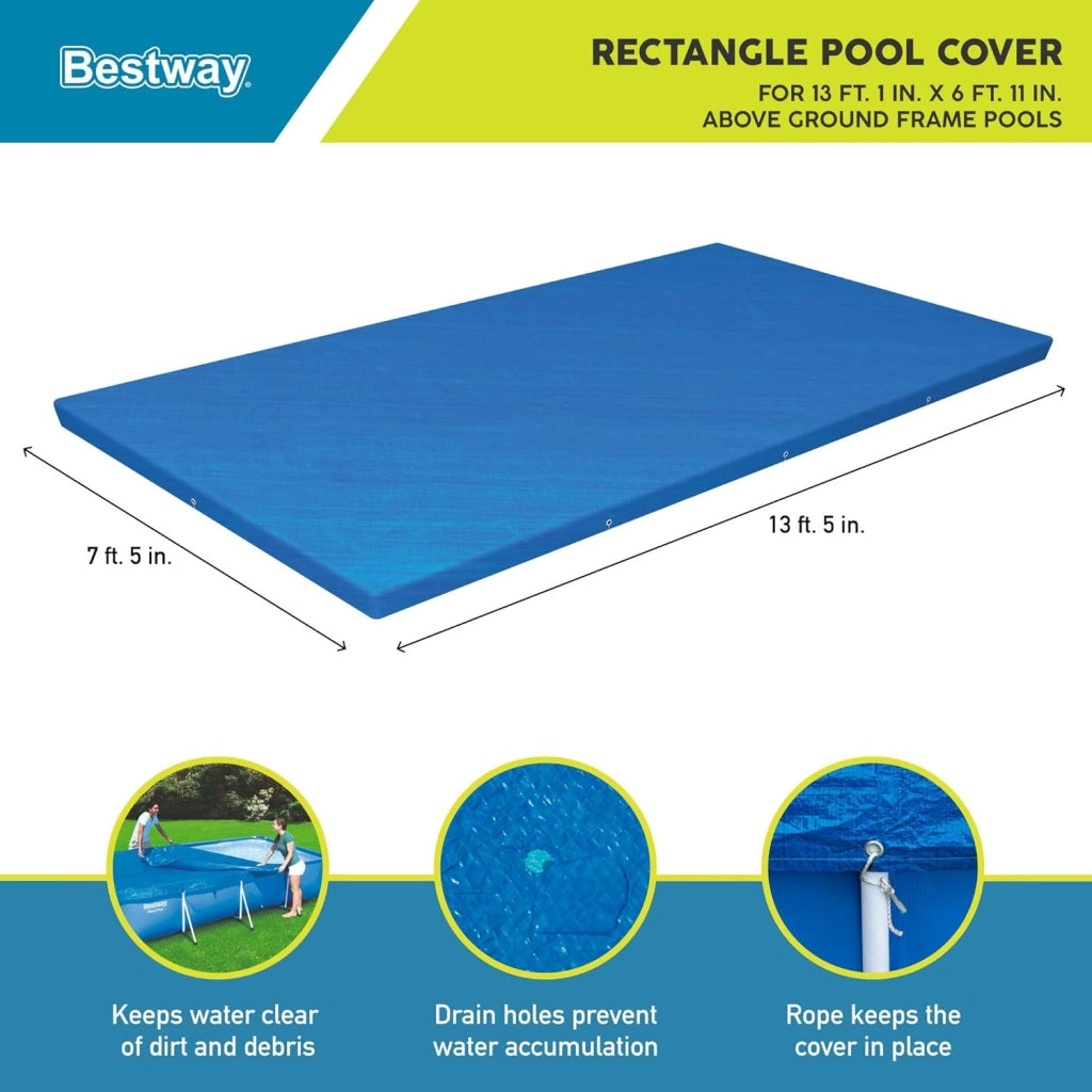 Bestway 58107 telo copertura per piscine rettangolari fuori terra, dimensioni 259x170 cm