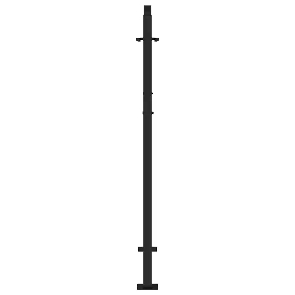 Cancello da Giardino-Porta da giardino nero 105x130 cm in acciaio con design a croce
