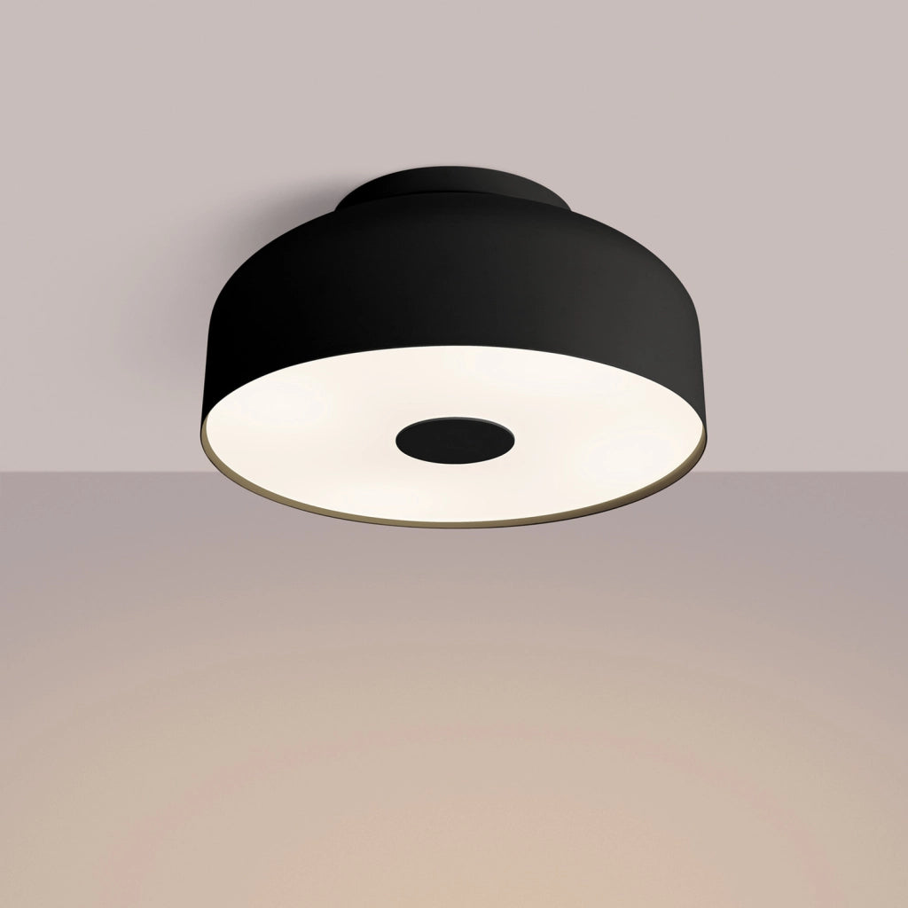 Plafoniera moderna nera tonda Ø30 4xE27 TEKNAR Pure Lume