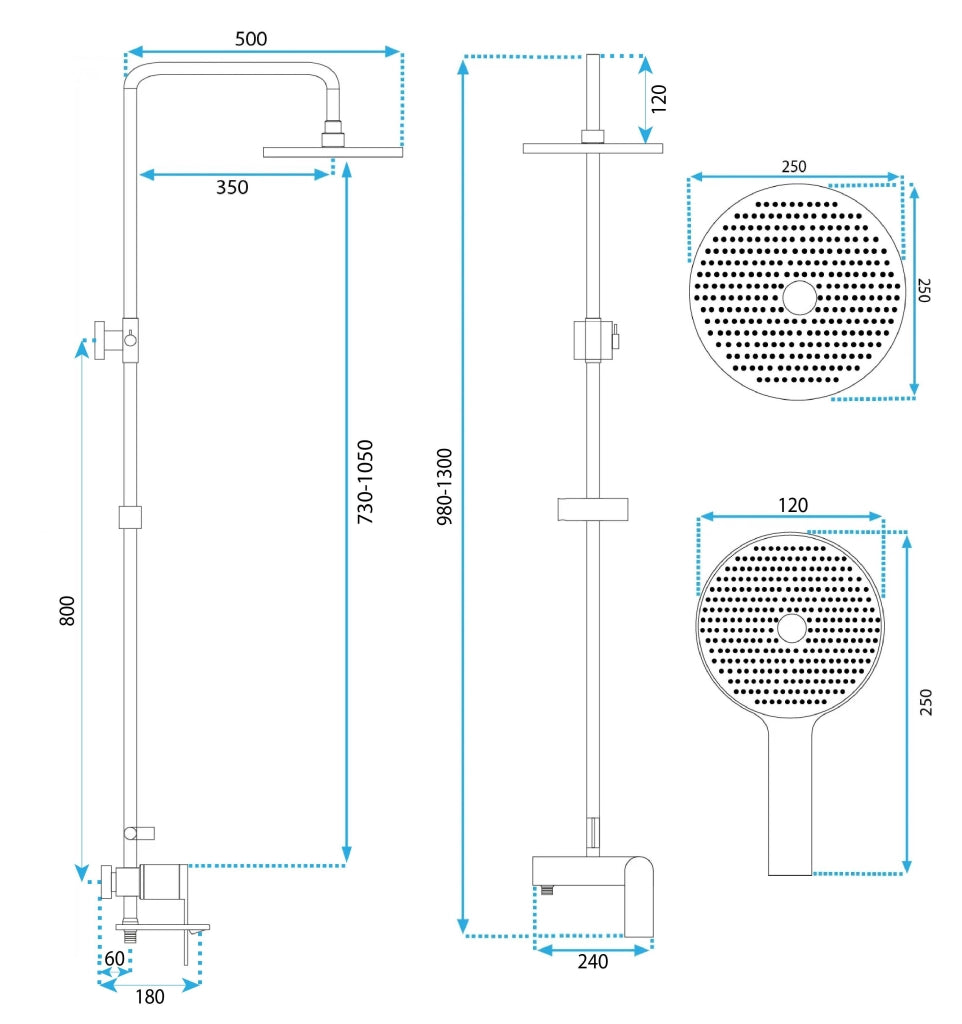 Set Doccia Rea Avalon Gold Brush