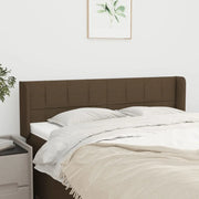 Testiera ad Orecchio-Testata con Orecchie Marrone Scuro 147x16x78/88 cm in Tessuto 349275